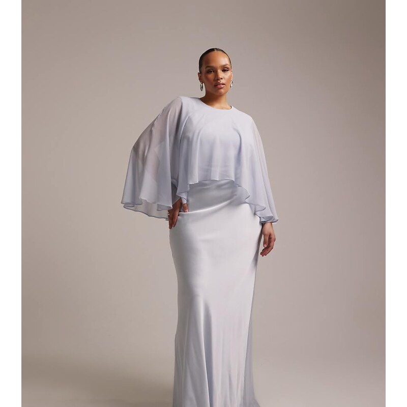 ASOS Curve ASOS DESIGN Curve bridesmaids sheer chiffon cape overlay 114494762