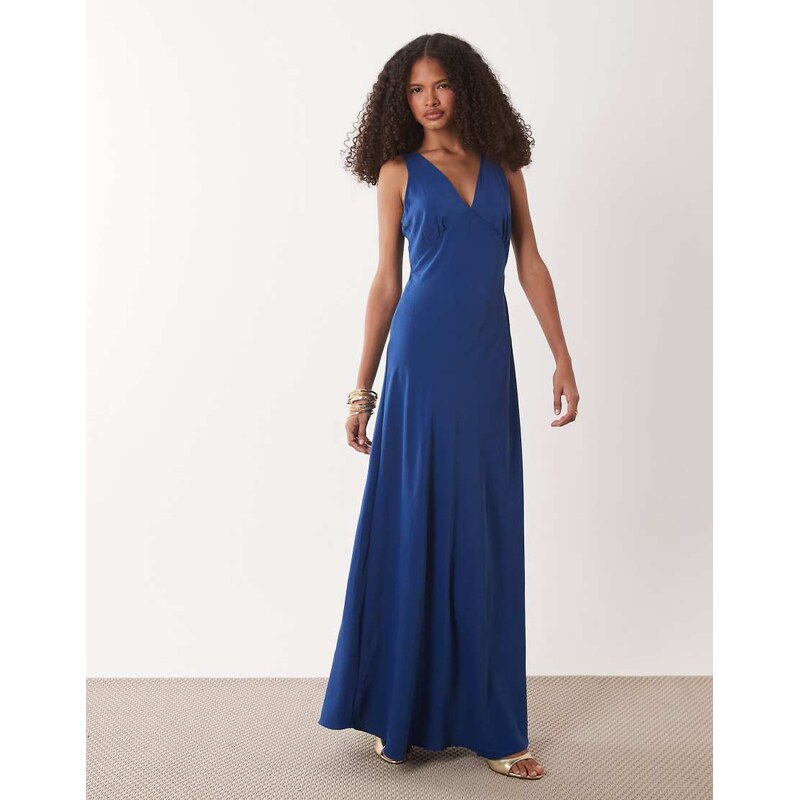 JDY v-neck maxi dress in navy