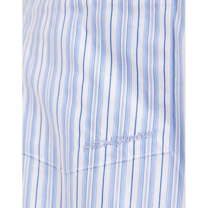 Selected X Hotel amour long sleeve stripe shirt in blue