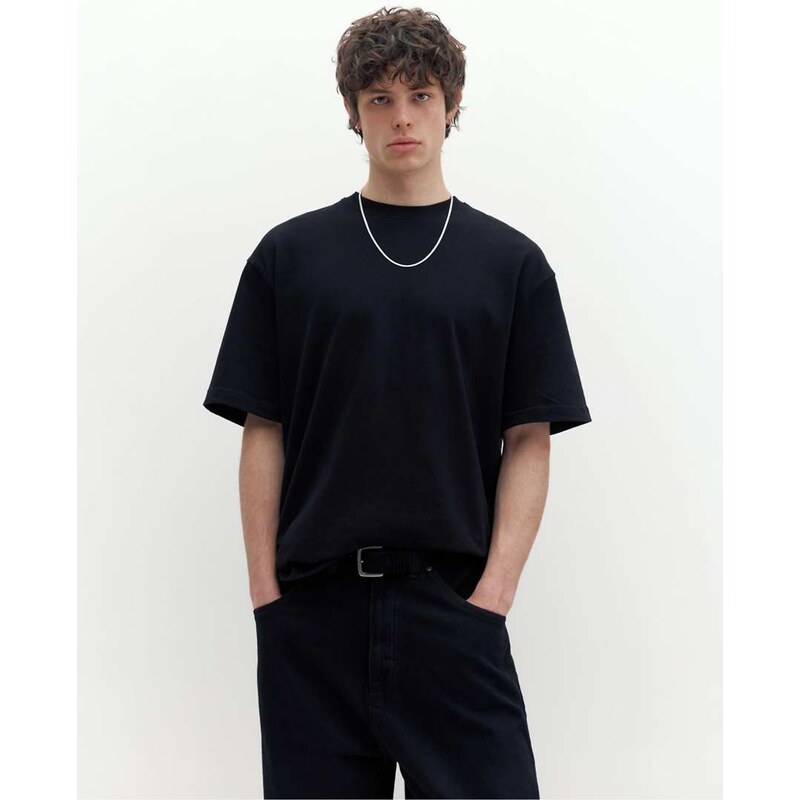 Pull&Bear Premium short sleeve t-shirt in black
