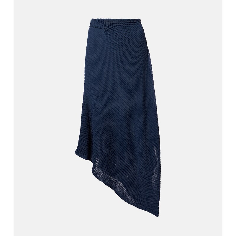 Victoria Beckham Draped knitted cotton-blend midi skirt