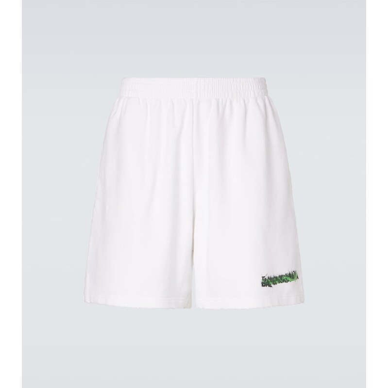 Balenciaga Logo cotton fleece shorts