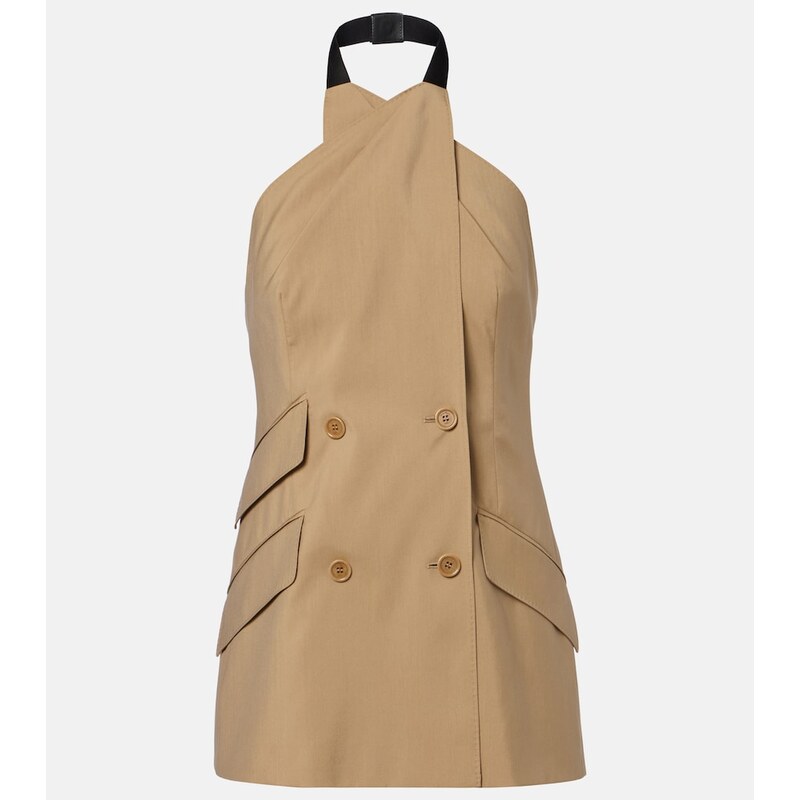 Max Mara Nuraghe halterneck wool and silk vest