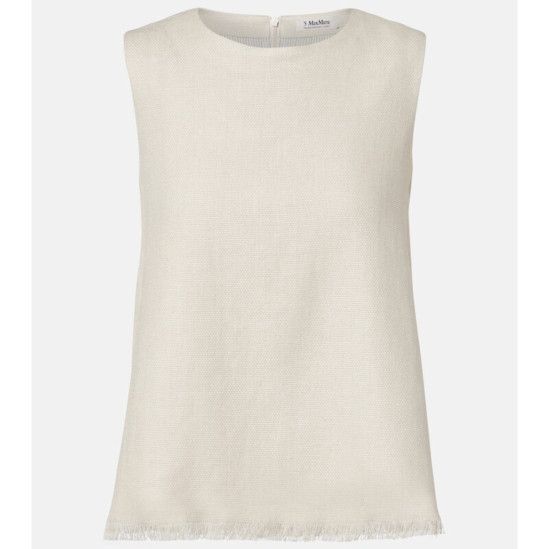 S Max Mara Manika linen and cotton top