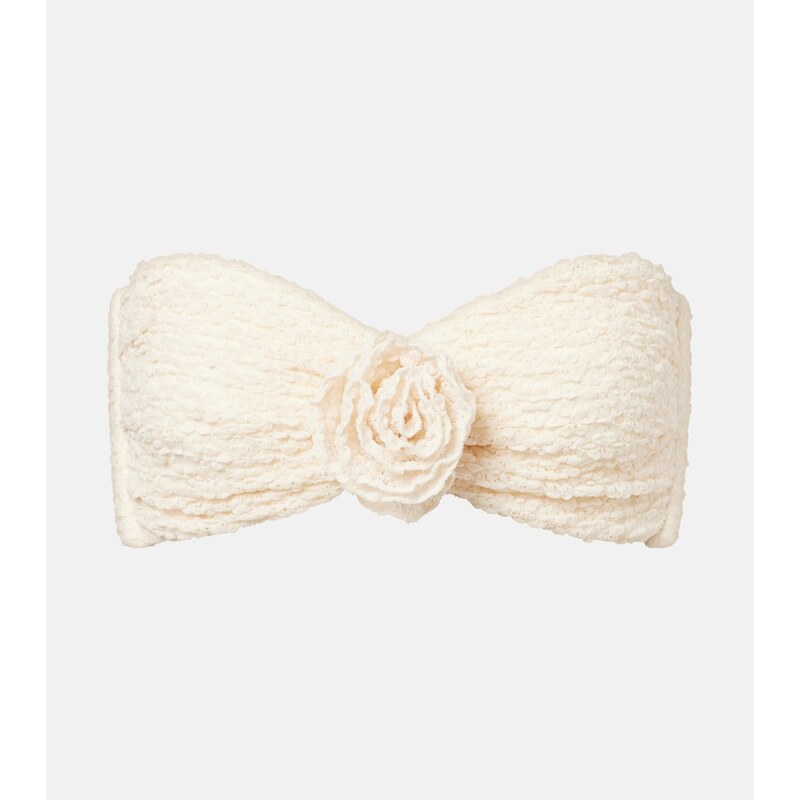 Montce Rosa floral-appliquÃ bandeau bikini top