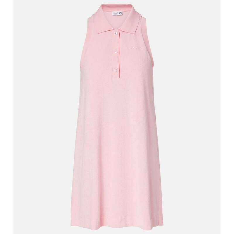 Hunza G Logo cotton terry polo dress