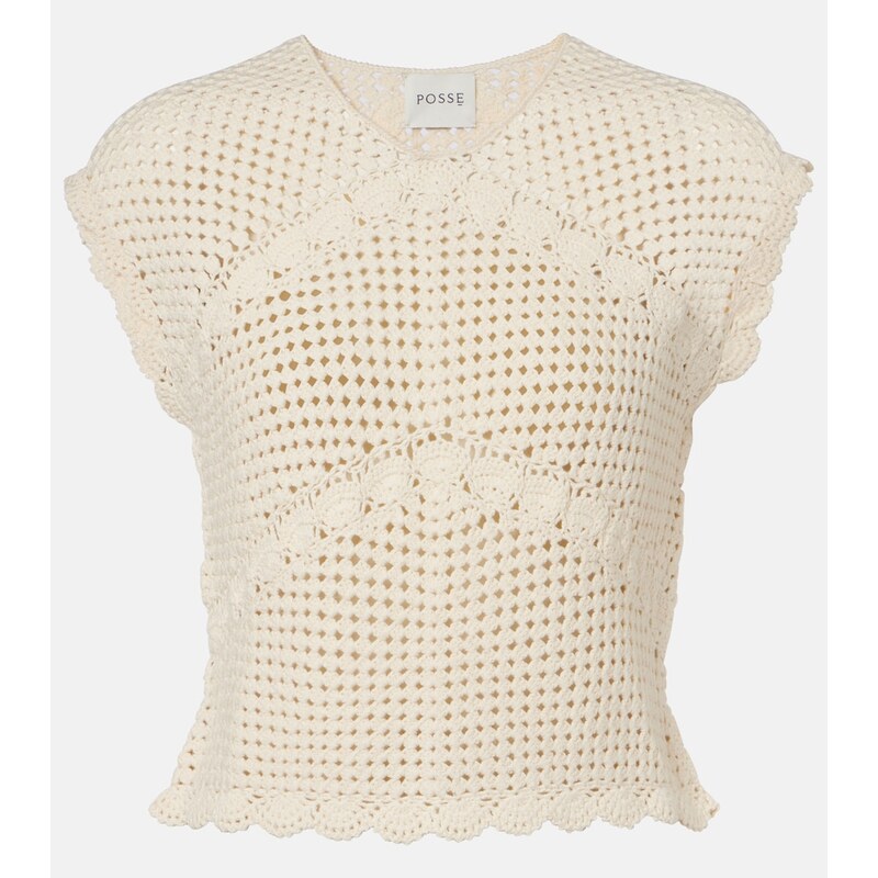 Posse Dylan crochet scalloped top
