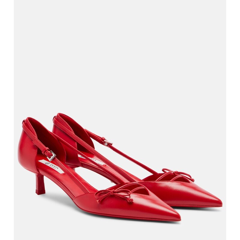 Prada Bow-detail leather pumps