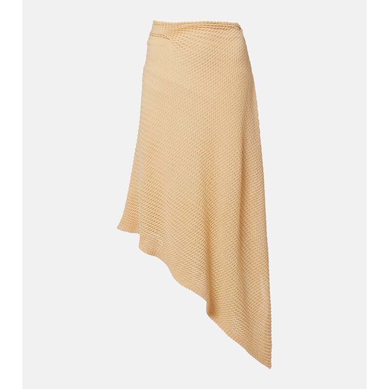 Victoria Beckham Knitted asymmetric cotton-blend midi skirt