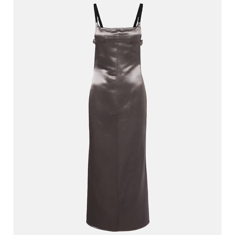 The Attico Open-back satin midi dress
