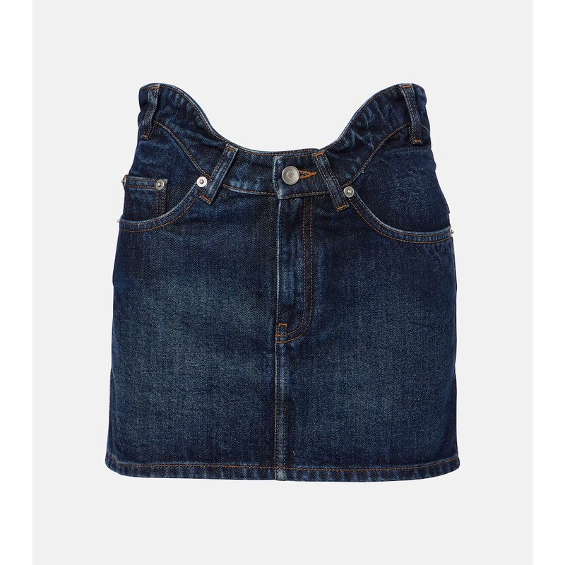 Jean Paul Gaultier Curved denim miniskirt