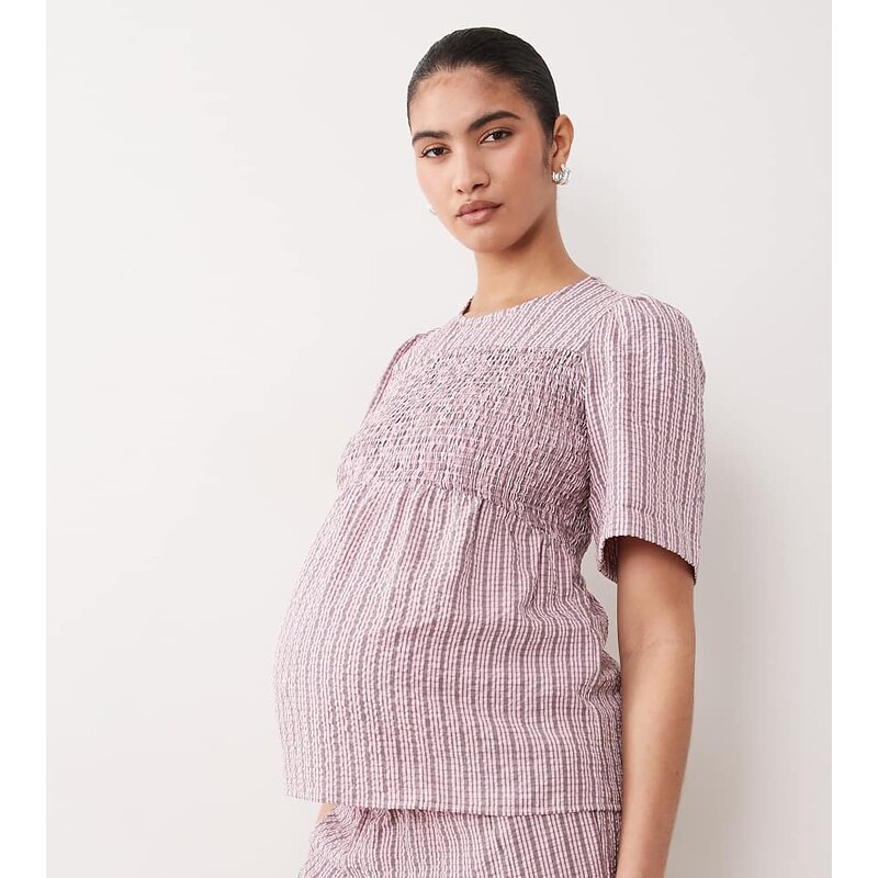 Mama.licious Mamalicious Maternity shirred bust short sleeve top co 114498395