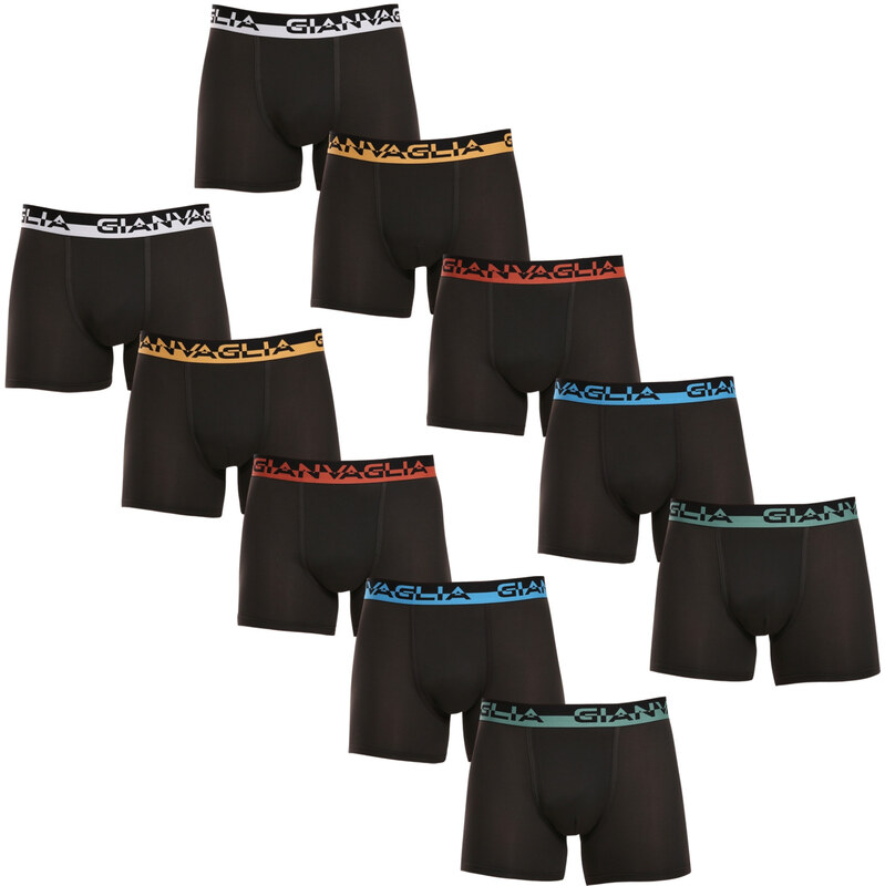 10PACK pánské boxerky Gianvaglia černé (GVG-5008-10) 114510611