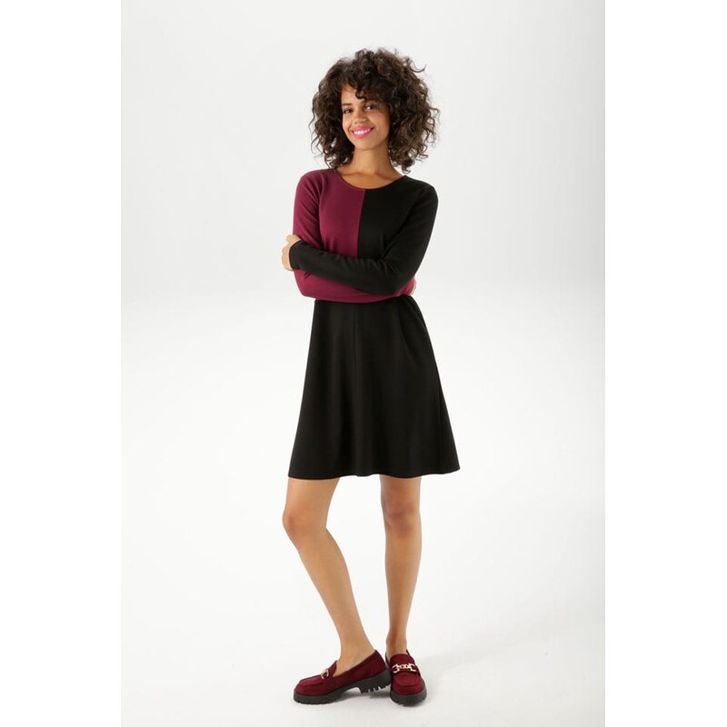 Šaty Aniston Schwarz/ Bordeaux 1723684