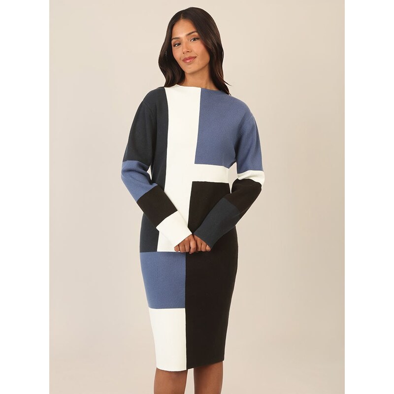Šaty APART Schwarz/ Blau/ Weiß 4426796 115283990