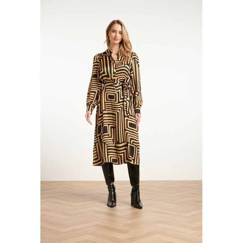 Šaty Smashed Lemon Schwarz/ Beige 594095 115658258