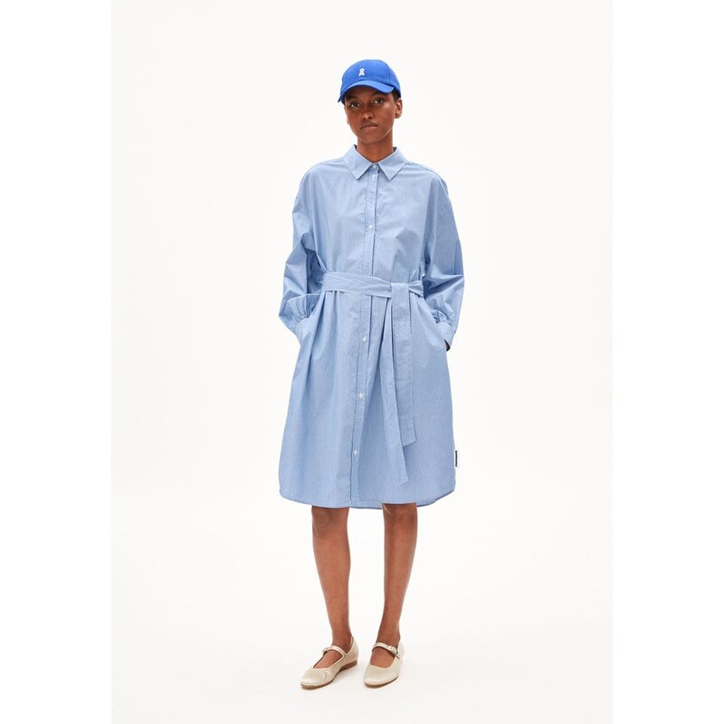 Šaty armedangels Hellblau/ Weiß 406877 115289393