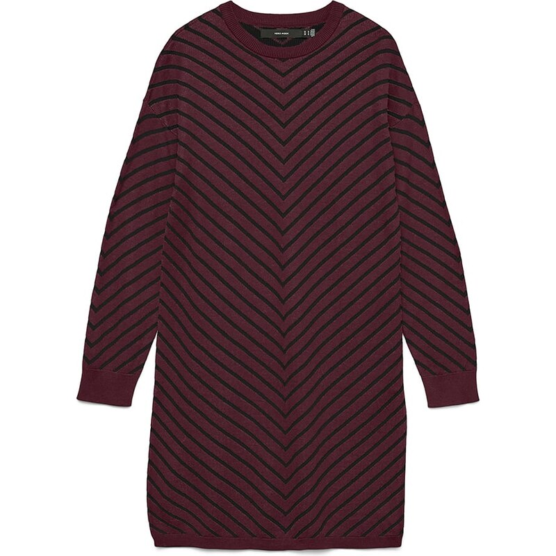 Šaty Vero Moda Aubergine/ Schwarz 3295175
