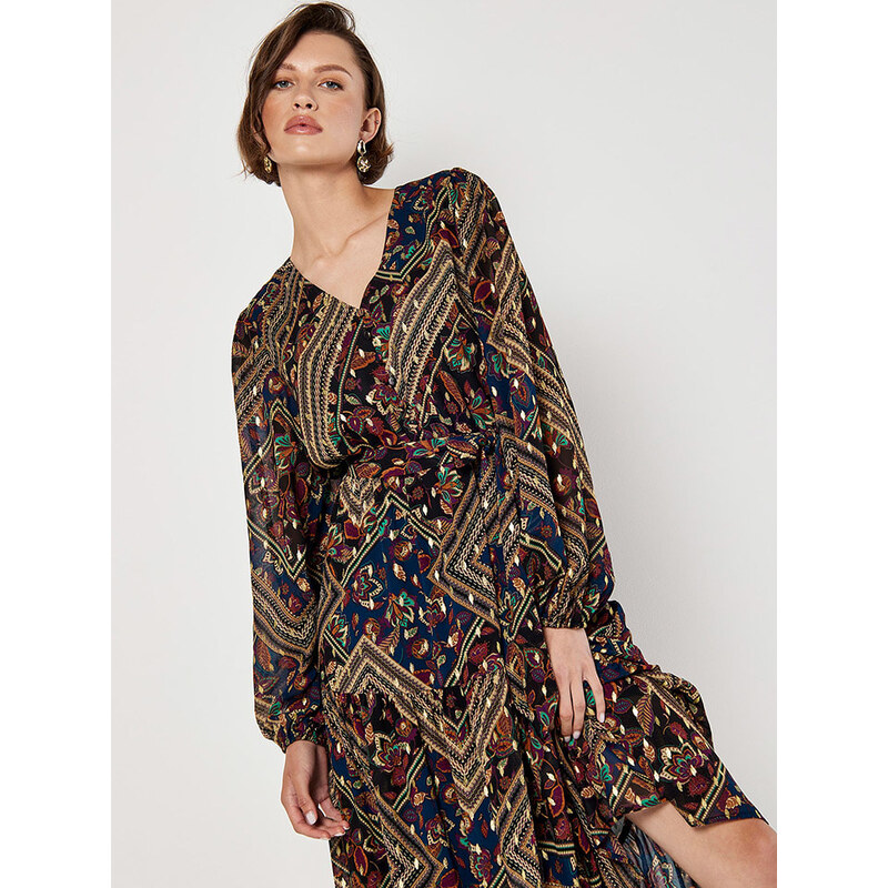 Šaty Apricot Schwarz/ Beige/ Dunkelblau 2026932 115298167