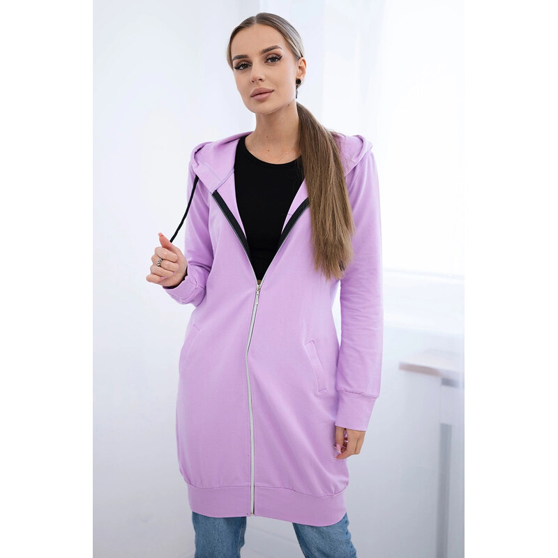 Fashionweek Dámská maxi bavlněná mikina se zipem K8924