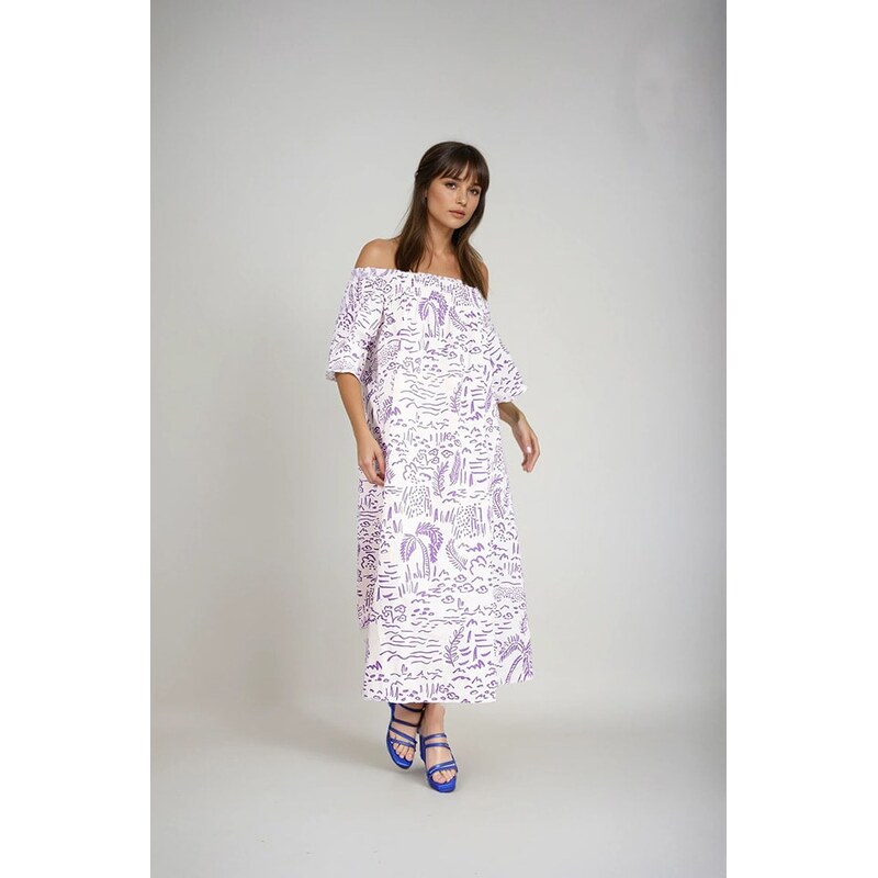 Šaty Monki Weiß/ Lila 6123697