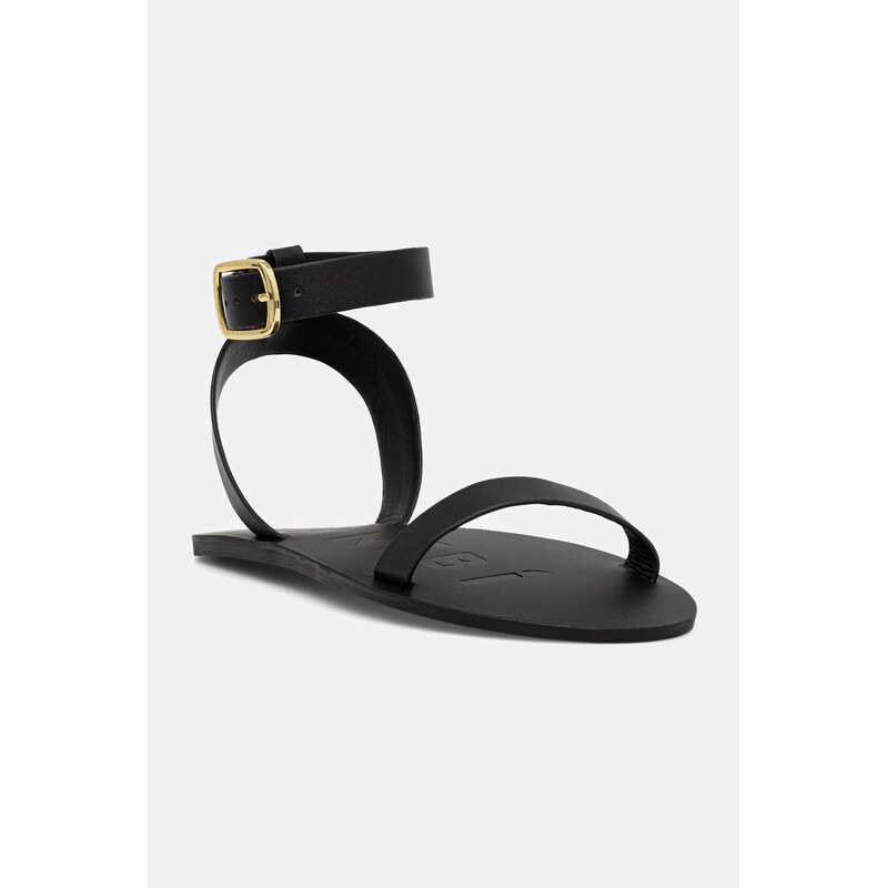 Manebi sandály dámské kožené Black one band with buckle Leat 114511630