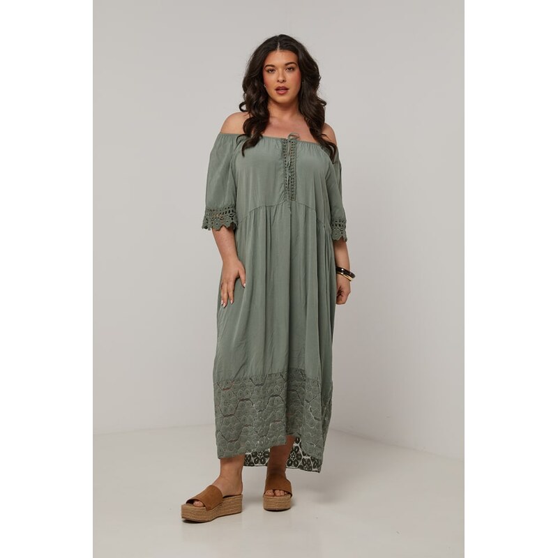 Šaty Curvy Lady Khaki 6935931 115307098