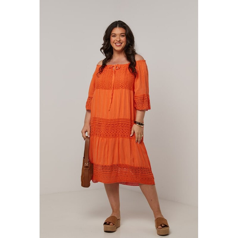 Šaty Curvy Lady Orange 7256389 115307101