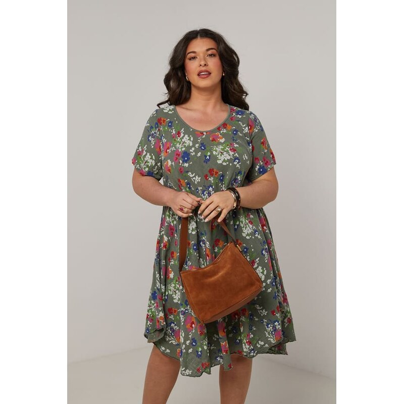 Šaty Curvy Lady Khaki 4828965 115307113