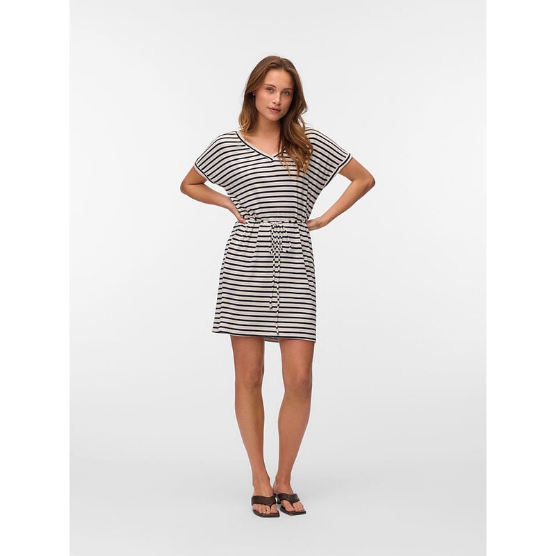 Šaty Vero Moda Creme/ Dunkelblau 1216357