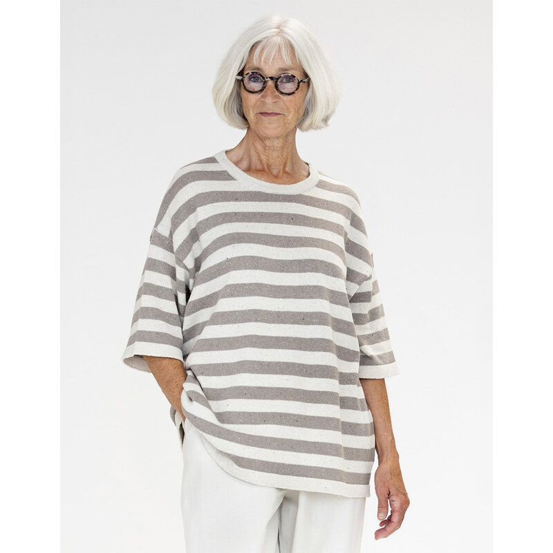Muse Wear Top Vela Stripe Offwhite / Sand Stripe