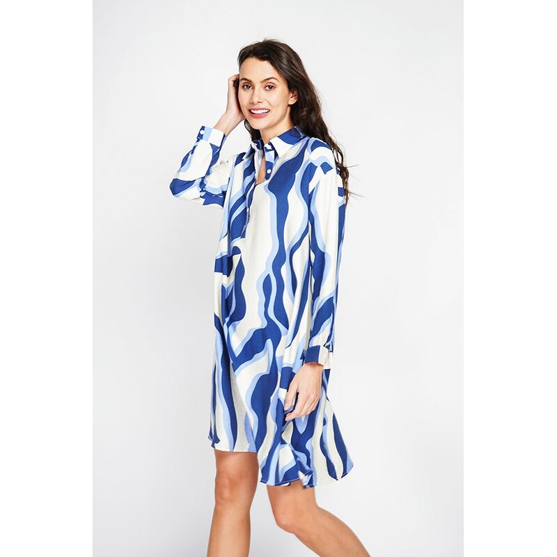 Šaty ASSUILI Weiß/ Blau 7036790 115311062