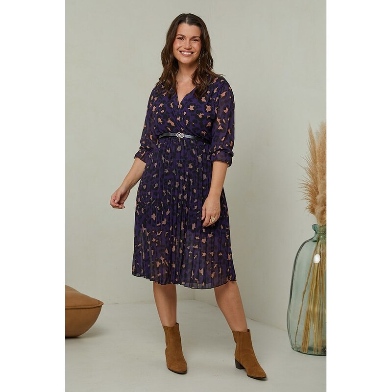 Šaty Curvy Lady Lila/ Schwarz 6049071 115439784