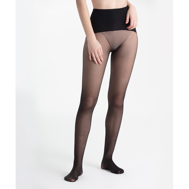 MINILE Punčochy s vysokým pasem nadotec ELEGANCE Black - 1-2