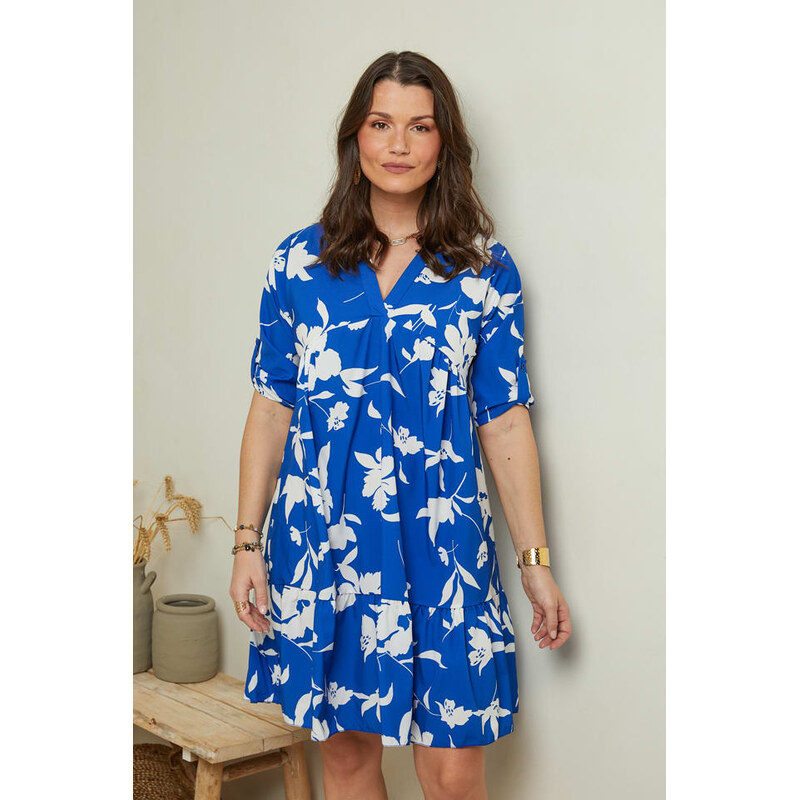 Šaty Curvy Lady Blau/ Weiß 614899 115326089