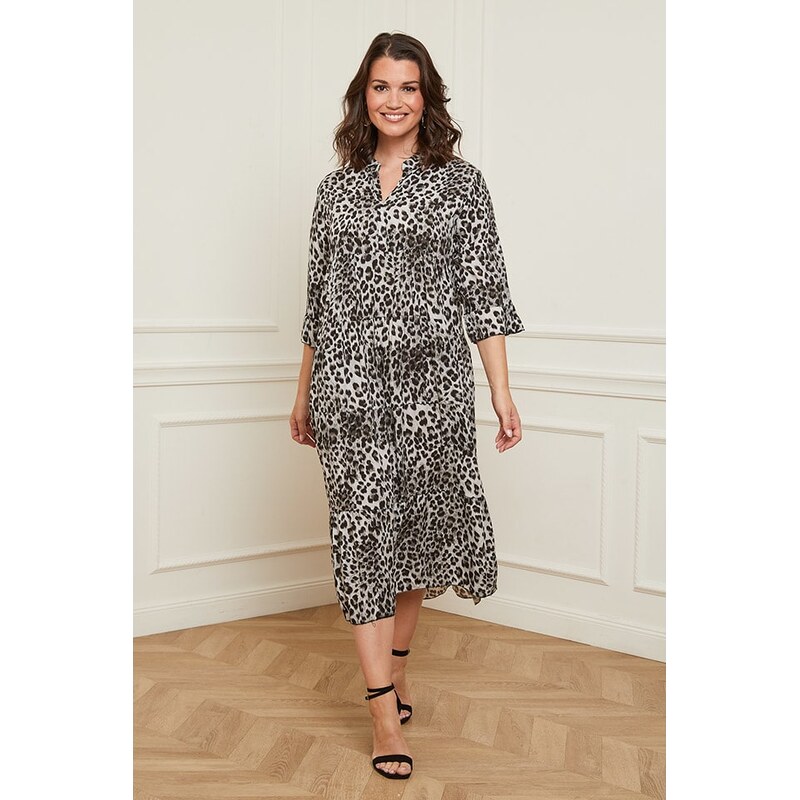 Šaty Curvy Lady Grau/ Schwarz 9112225 115328509