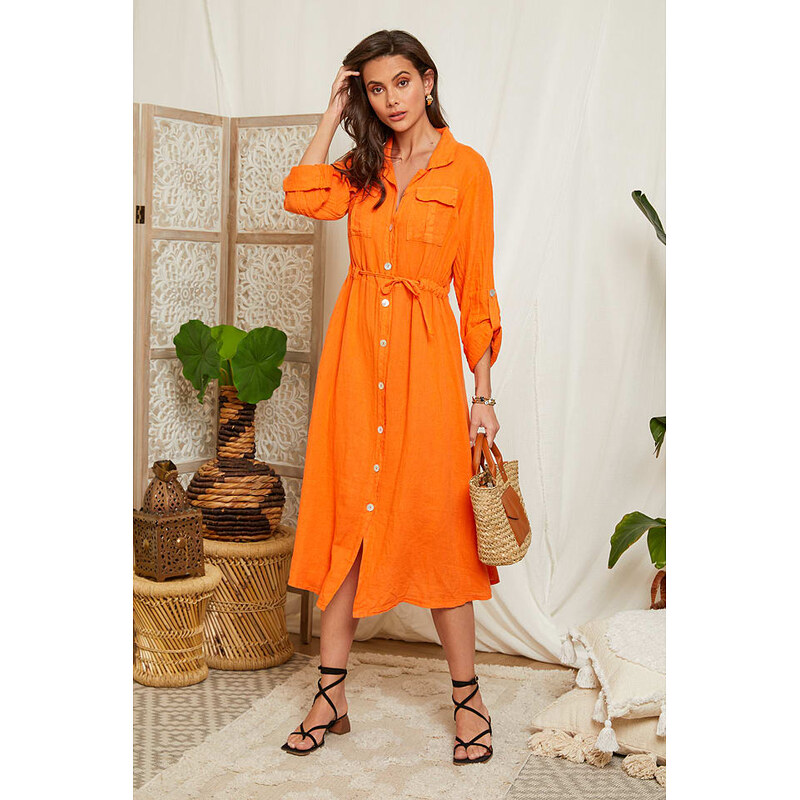 Šaty Lin Passion Orange 684520 115371360