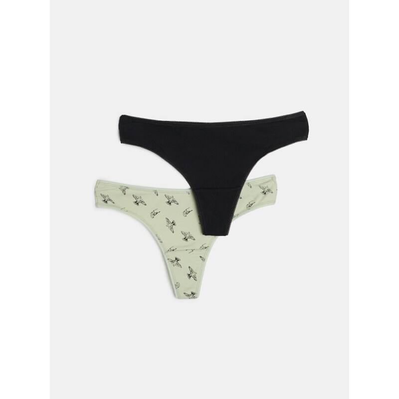 Sinsay - Bavlněná tanga stringy 2 balení - vícebarevná 114512571