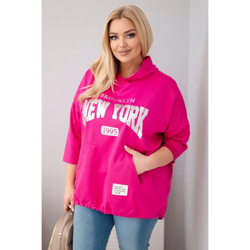 MMikina Kesi Włoski Plus Size s klokaní kapsou