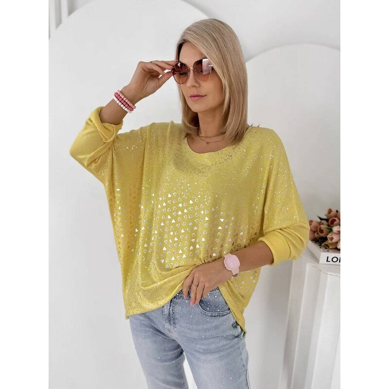 Fashionweek Dámská oversize halenka s potiskem a jemným leskem