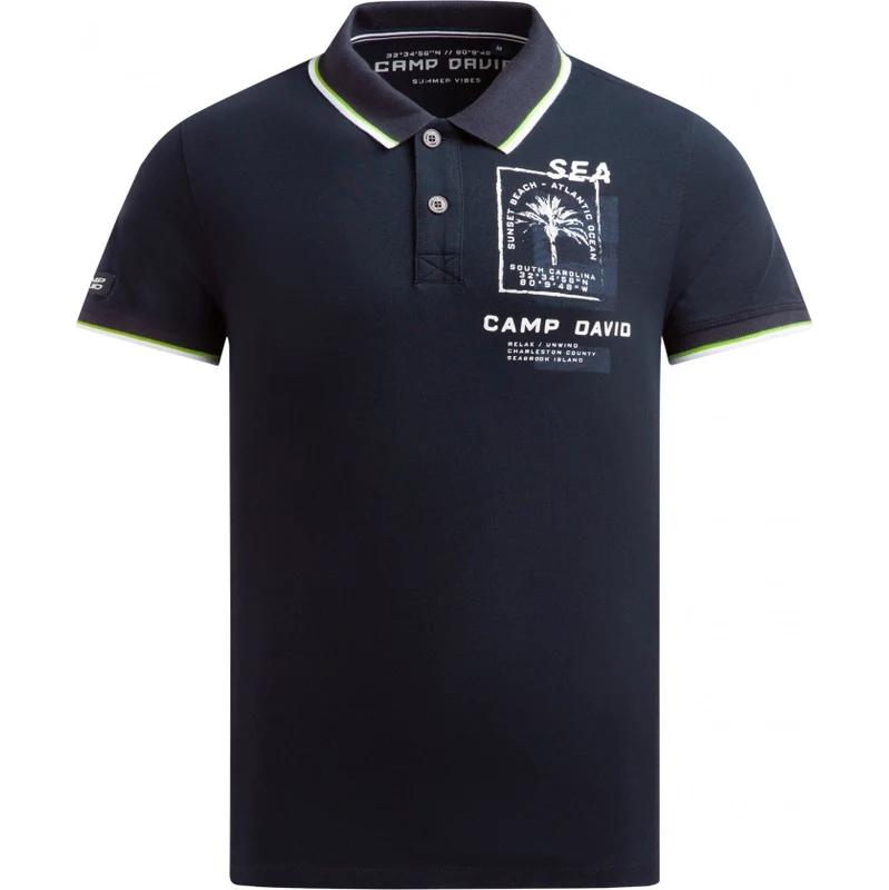 CAMP DAVID Polo tričko s potiskem na zadech