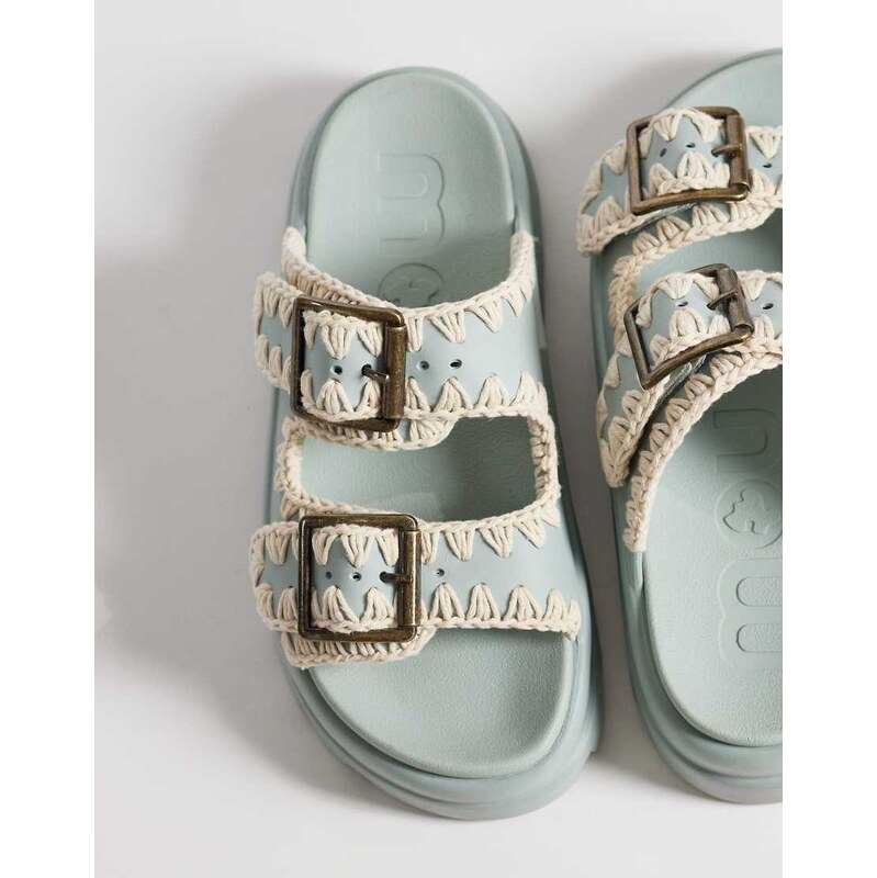 Mou EVA two buckle Sandals in green 114514156
