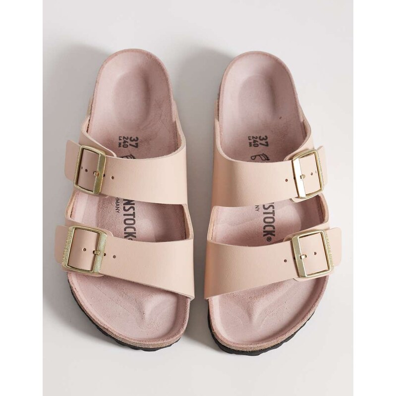 Birkenstock Arizona birko-flor sandals in new beige/pink clay