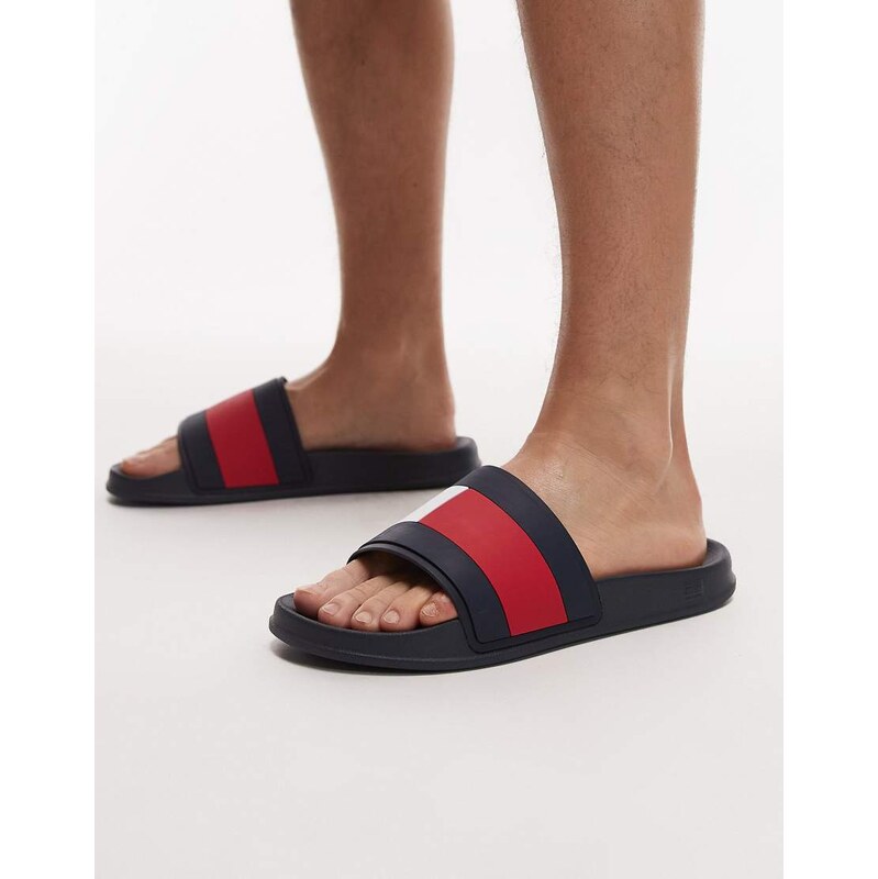 Tommy Hilfiger flag pool slider in navy