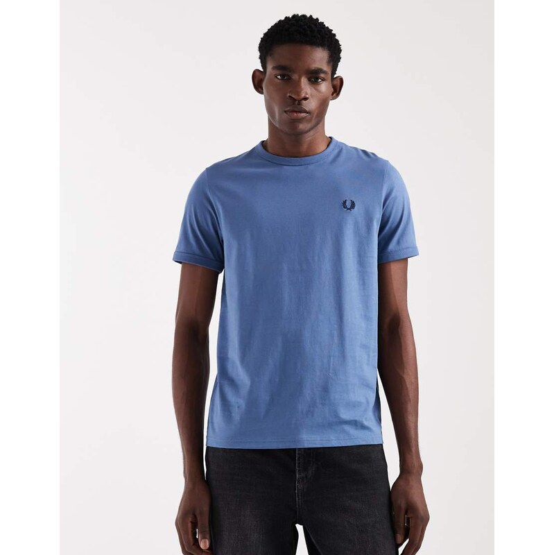 Fred Perry logo ringer t-shirt in blue