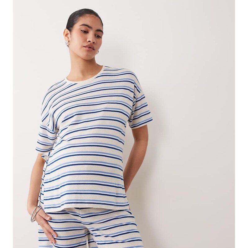 Mama.licious Mamalicious Maternity textured jersey oversized t