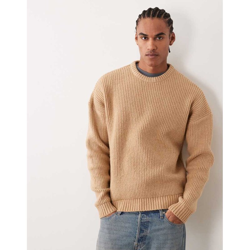 ASOS DESIGN super oversized boxy fit knitted fisherman rib
