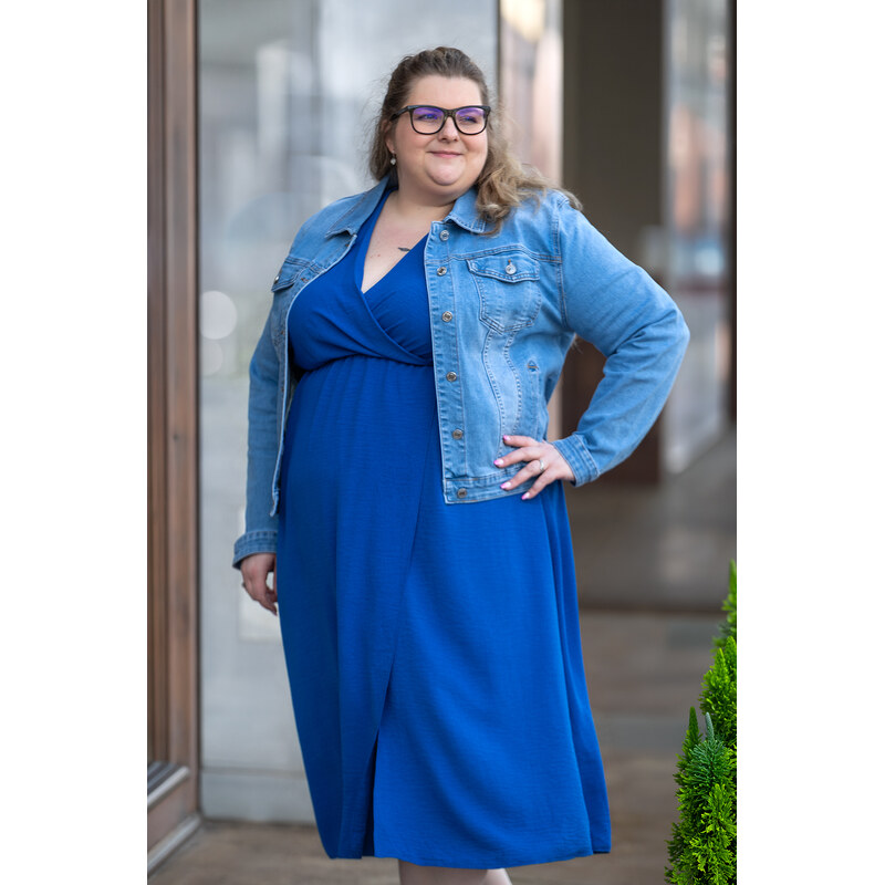 Re-dress jeans Dámská džínová bunda BLUE MAXI [C195-D, C195-E]