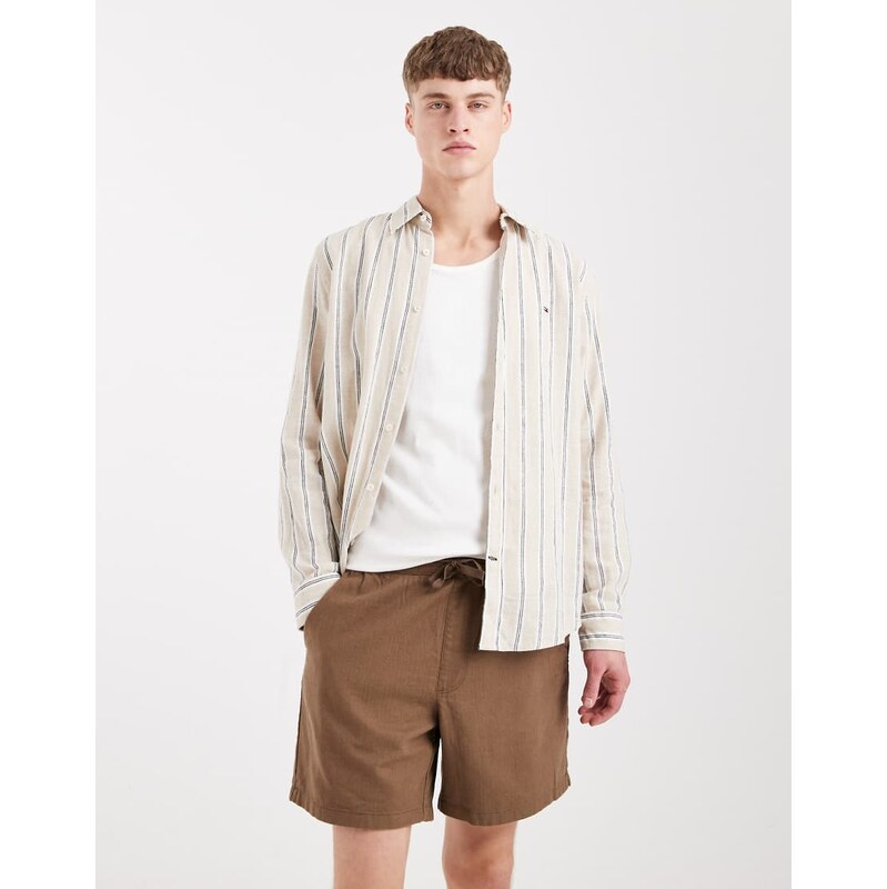 Tommy Jeans linen blend shorts in brown