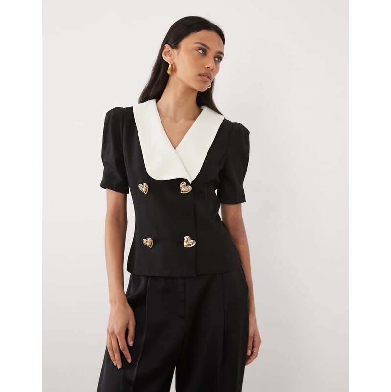 Sister Jane Hearts contrast oversized contrast collar heart